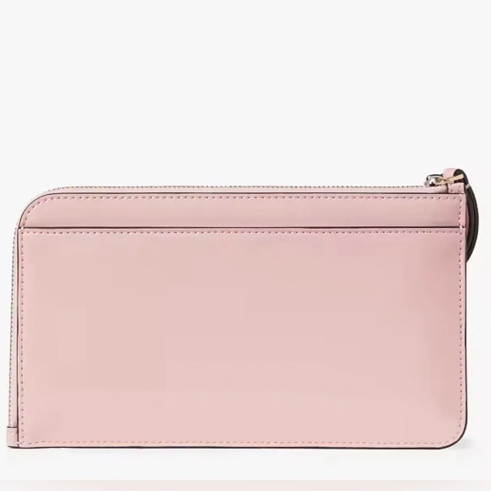 Kate Spade Lucy Patent Leather Medium L-zip Wristlet Tea Rose